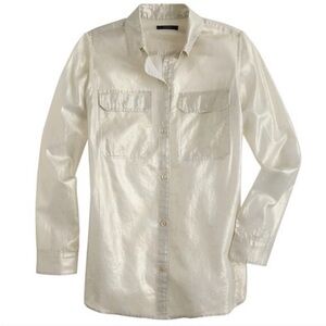 •NWOT• J.Crew Champagne Gold Metallic Button Down